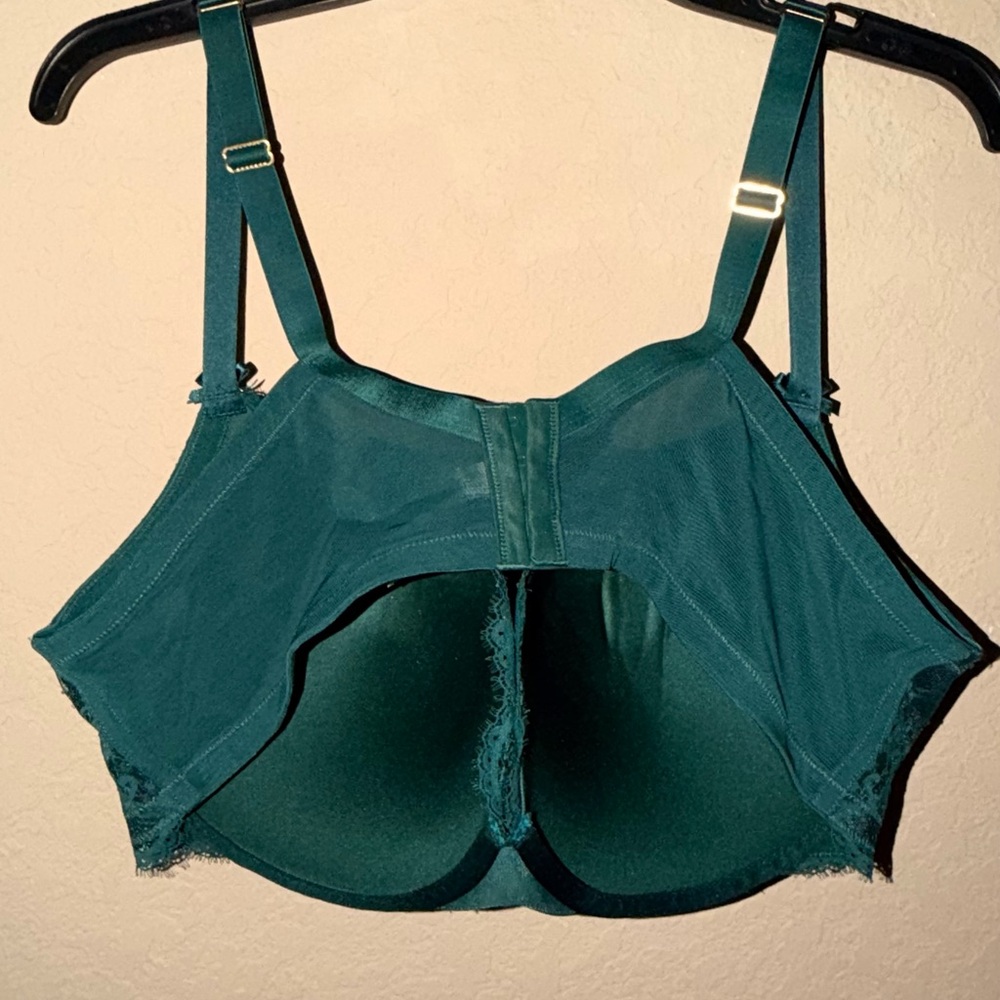 Cacique Lane Bryant Emerald Lace Max Boost Plunge Bra - Picture 5 of 10